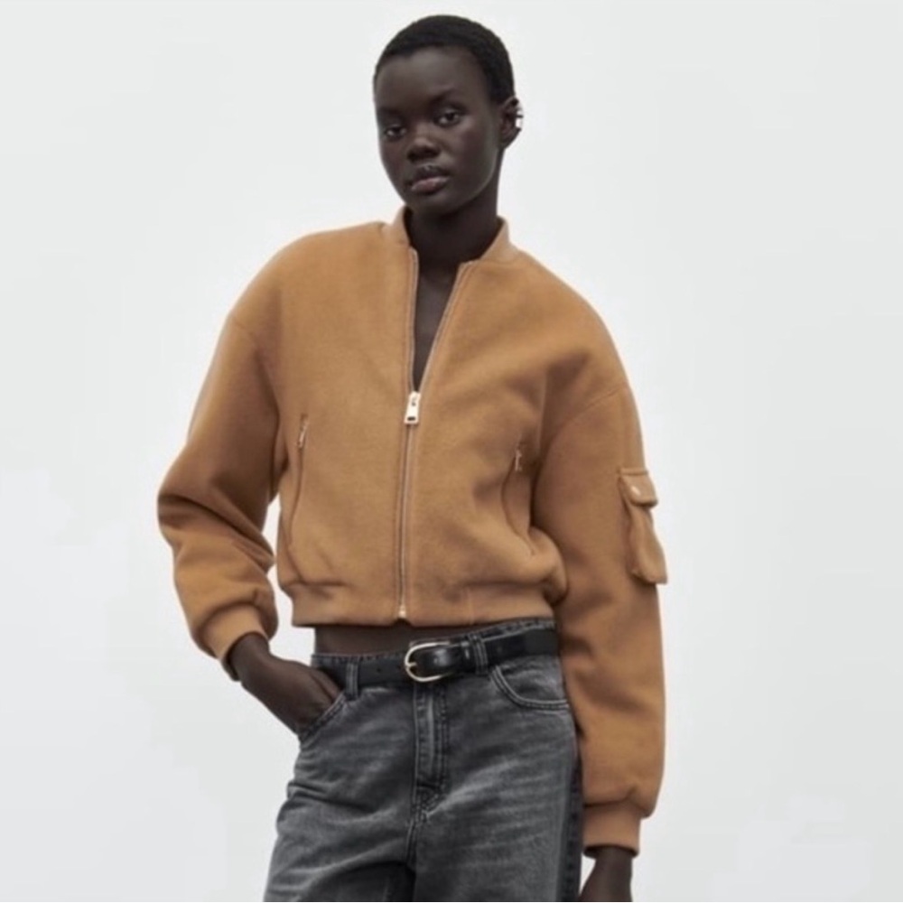 Zara Tan Bomber Jacket